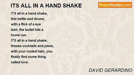 DAVID GERARDINO - ITS ALL IN A HAND SHAKE