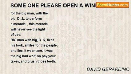 DAVID GERARDINO - SOME ONE PLEASE OPEN A WINDOW  08