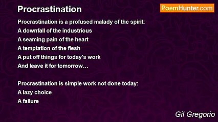 Gil Gregorio - Procrastination