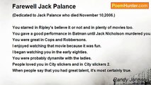 Randy Johnson - Farewell Jack Palance
