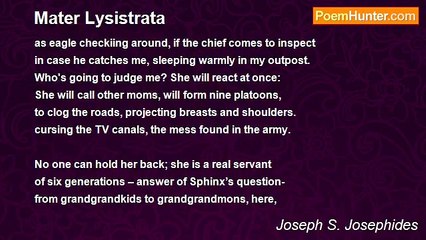 Joseph S. Josephides - Mater Lysistrata