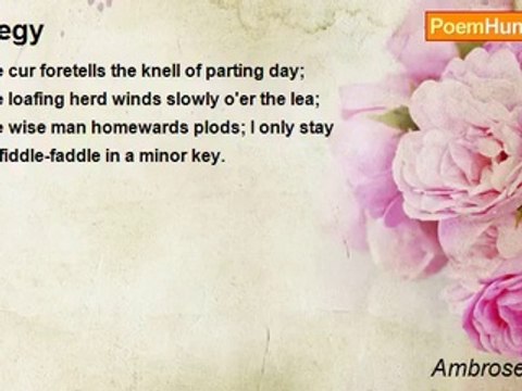 Ambrose Bierce - Elegy