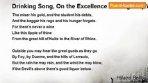 Hilaire Belloc - Drinking Song, On the Excellence of Burgundy Wine