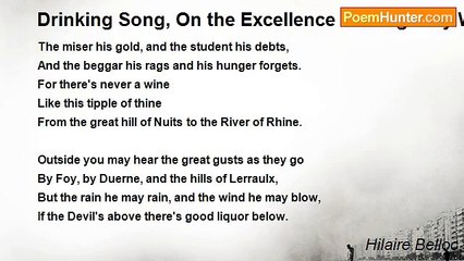 Hilaire Belloc - Drinking Song, On the Excellence of Burgundy Wine