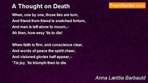 Anna Lætitia Barbauld - A Thought on Death