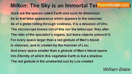 William Blake - Milton: The Sky is an Immortal Tent Built by the Sons of Los
