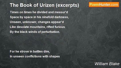 William Blake - The Book of Urizen (excerpts)