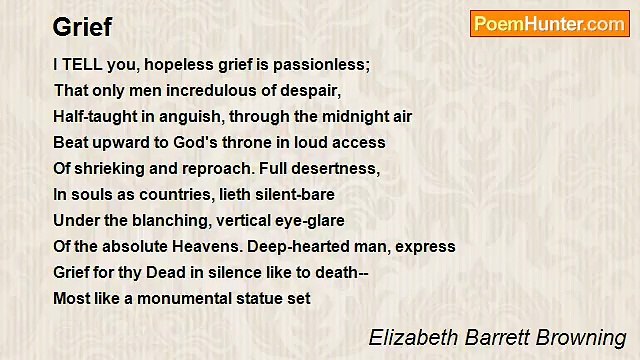 Elizabeth Barrett Browning - Grief