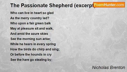 Nicholas Brenton - The Passionate Shepherd (excerpt)