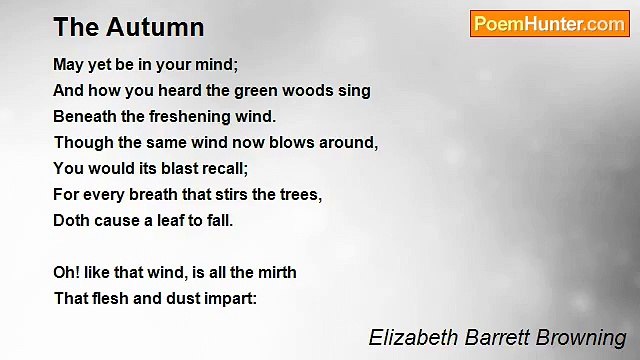 Elizabeth Barrett Browning - The Autumn