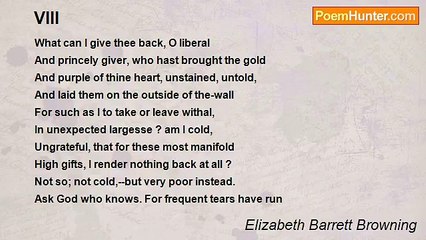 Elizabeth Barrett Browning - VIII