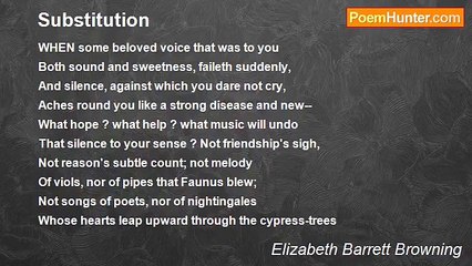 Elizabeth Barrett Browning - Substitution