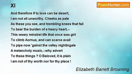 Elizabeth Barrett Browning - XI