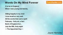 Joyce Hemsley - Words On My Mind Forever