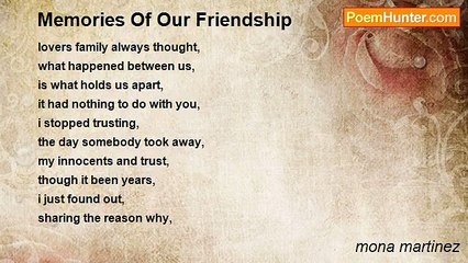 mona martinez - Memories Of Our Friendship