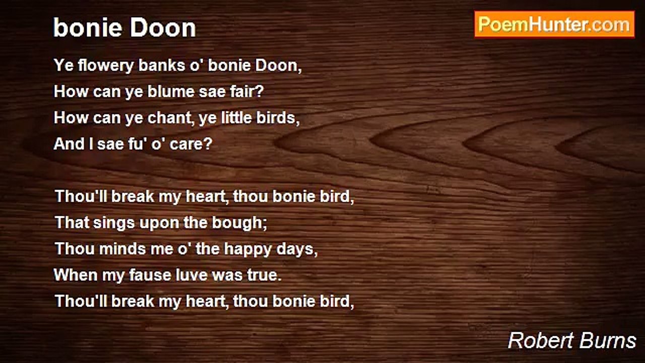 Robert Burns - bonie Doon
