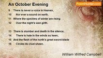 William Wilfred Campbell - An October Evening