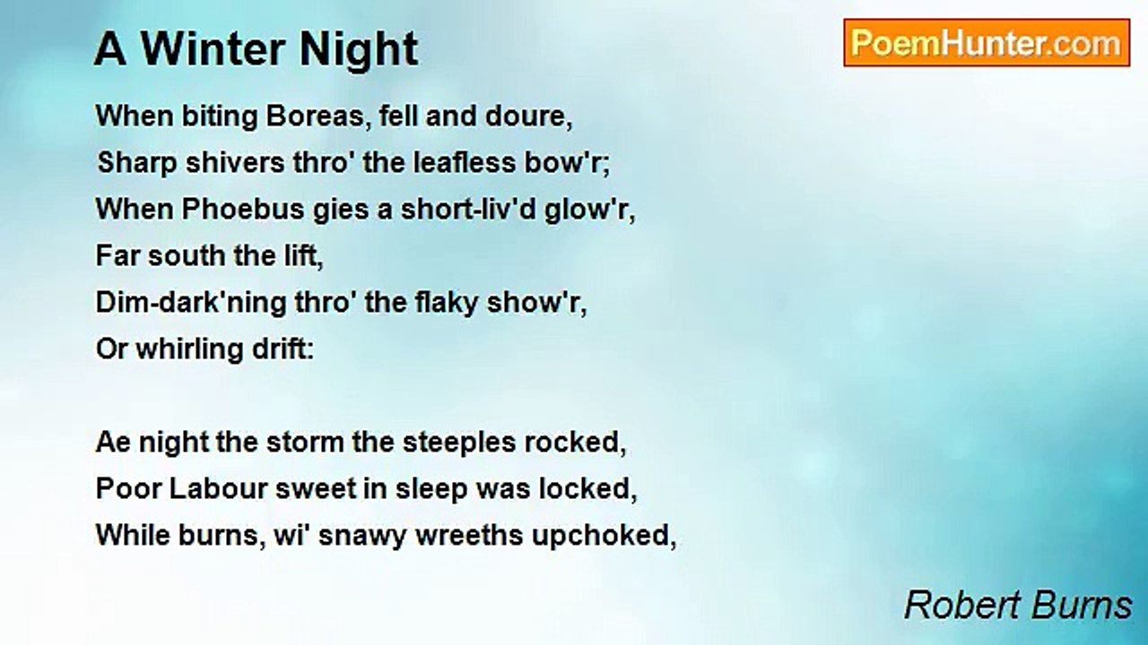 Robert Burns - A Winter Night
