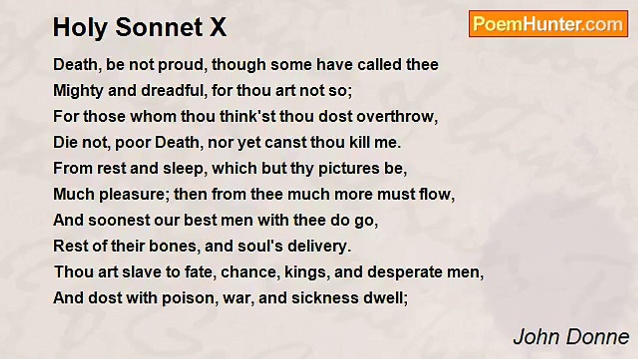 John Donne - Holy Sonnet X