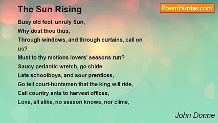 John Donne - The Sun Rising