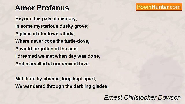Ernest Christopher Dowson - Amor Profanus