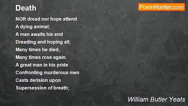 William Butler Yeats - Death