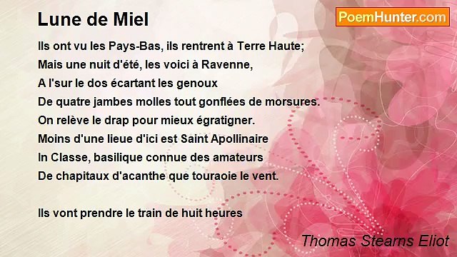 Thomas Stearns Eliot - Lune de Miel