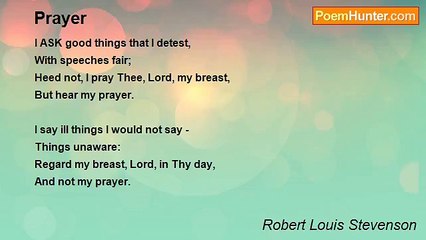 Robert Louis Stevenson - Prayer