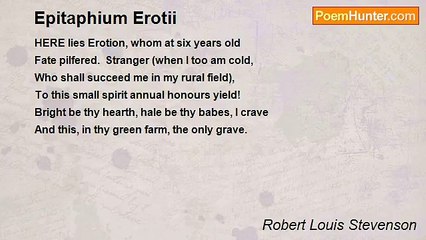 Robert Louis Stevenson - Epitaphium Erotii