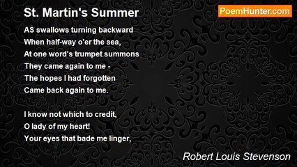 Robert Louis Stevenson - St. Martin's Summer