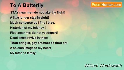 William Wordsworth - To A Butterfly
