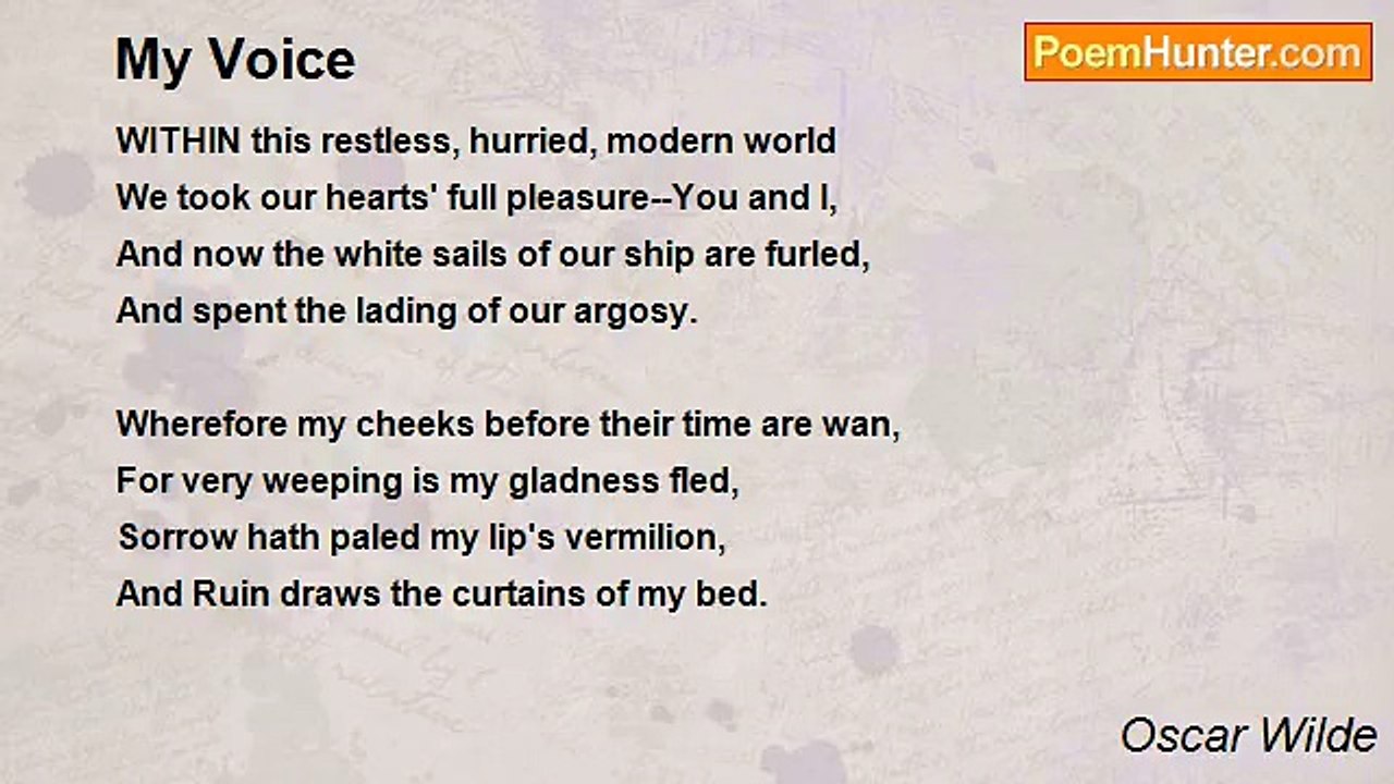 Oscar Wilde - My Voice