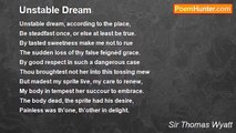 Sir Thomas Wyatt - Unstable Dream