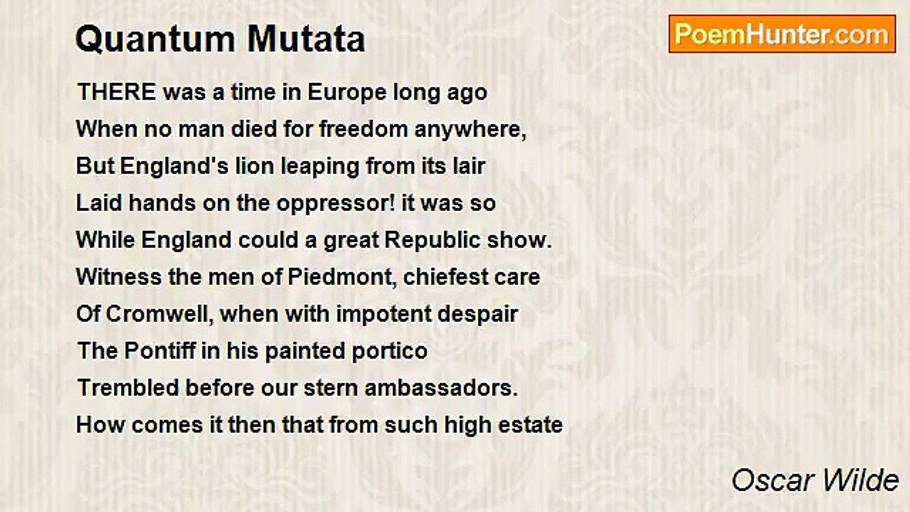 Oscar Wilde - Quantum Mutata