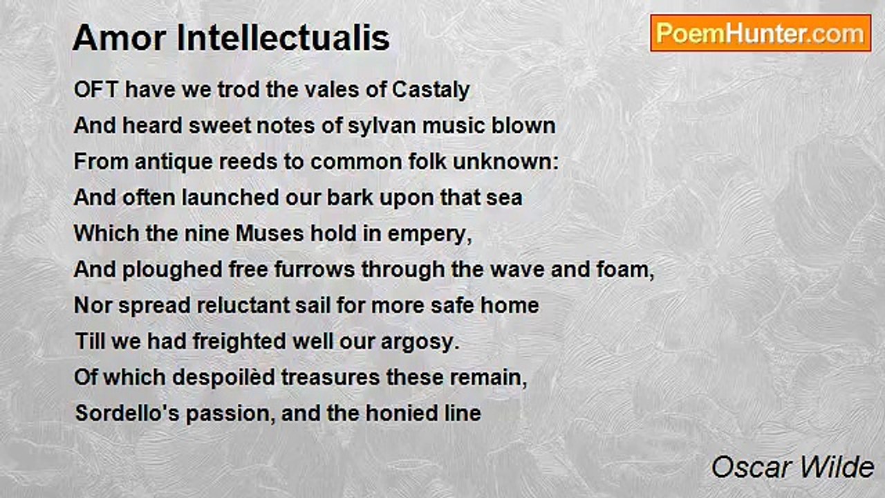 Oscar Wilde - Amor Intellectualis