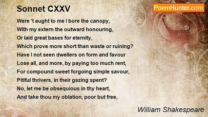 William Shakespeare - Sonnet CXXV