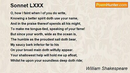 William Shakespeare - Sonnet LXXX
