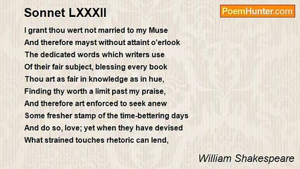 William Shakespeare - Sonnet LXXXII