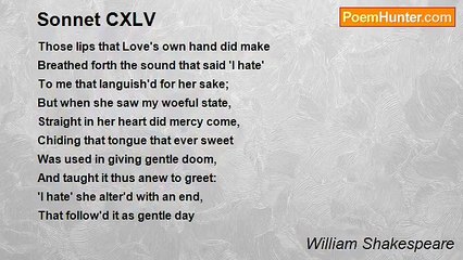 William Shakespeare - Sonnet CXLV