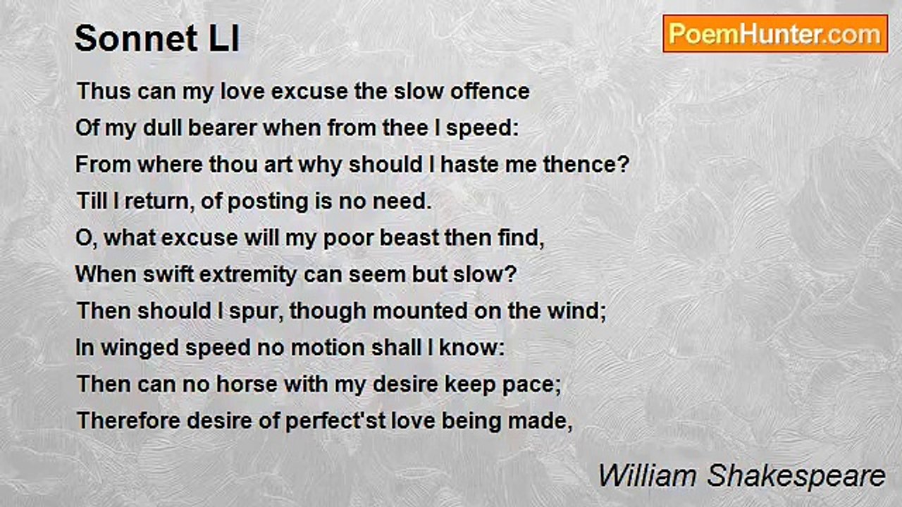 William Shakespeare - Sonnet LI