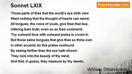 William Shakespeare - Sonnet LXIX