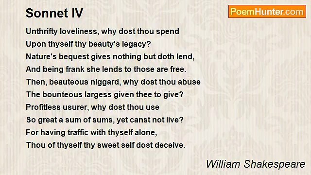William Shakespeare - Sonnet IV