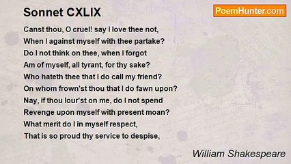 William Shakespeare - Sonnet CXLIX