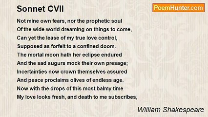 William Shakespeare - Sonnet CVII