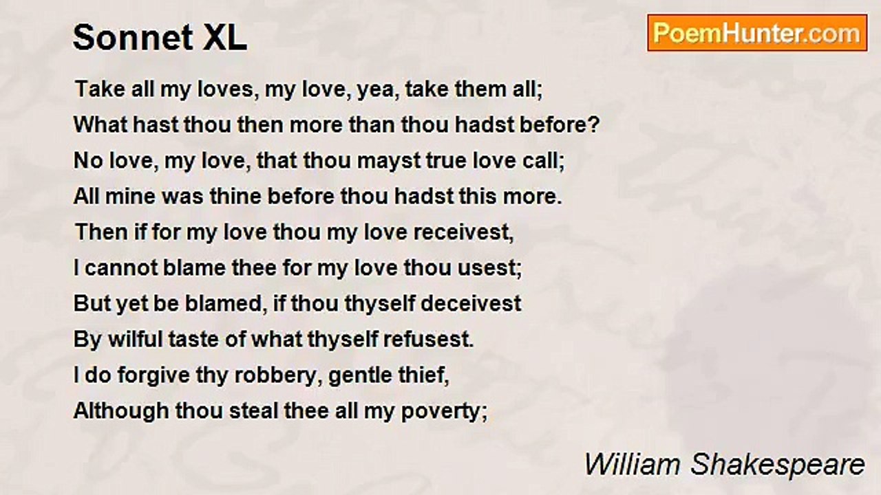 William Shakespeare - Sonnet XL