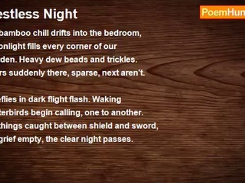 Tu Fu - Restless Night