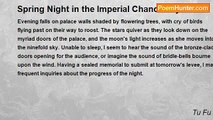 Tu Fu - Spring Night in the Imperial Chancellery