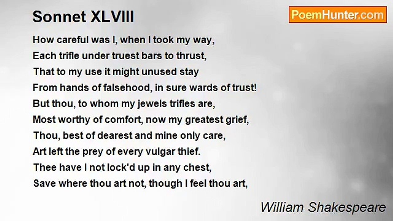 William Shakespeare - Sonnet XLVIII