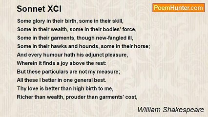 William Shakespeare - Sonnet XCI