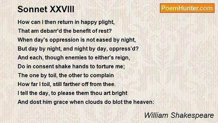 William Shakespeare - Sonnet XXVIII